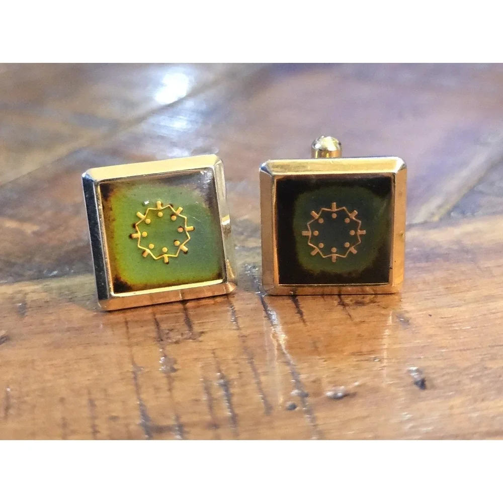 Vintage Matsushita Electric Mood Cufflinks Thermochromic Panasonic Japan 70s